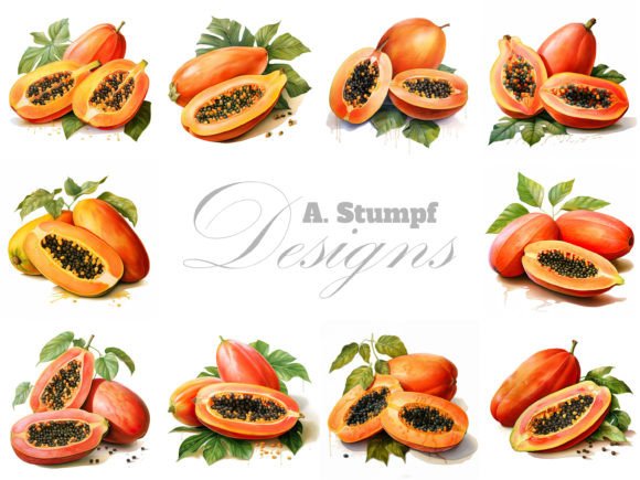 Download Papaya Clipart Watercolor Fruit Bundle - Premium Resources