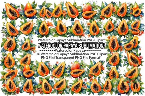 Download Watercolor Papaya Sublimation Bundle - Premium Resources