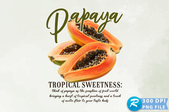 Download Papaya Tropical Sweetness PNG Design - Papaya Collection
